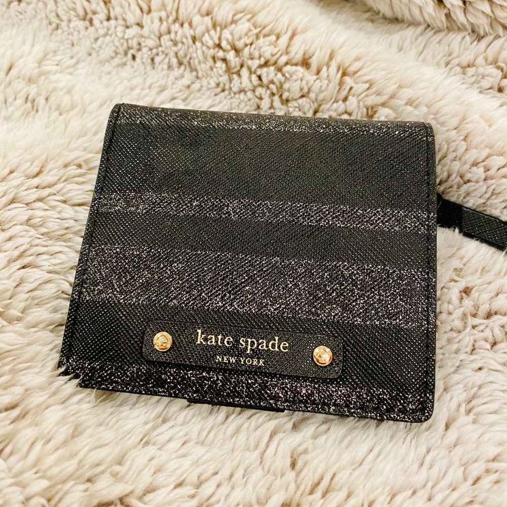Kate Spade Mini Black Glitter Wallet